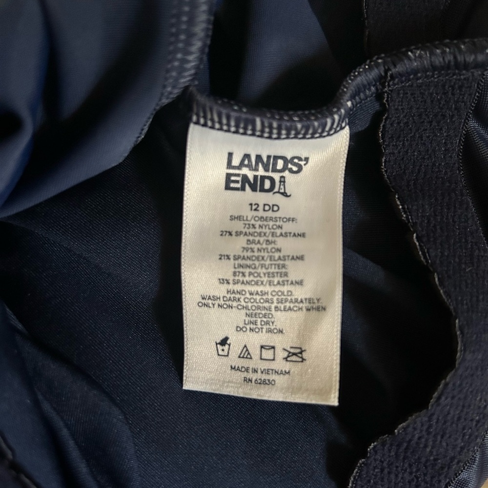 Lands’ End Chlorine Resistant Soft Cup Tugless One Piece Swimsuit Deep EC 12DD - Picture 5 of 5